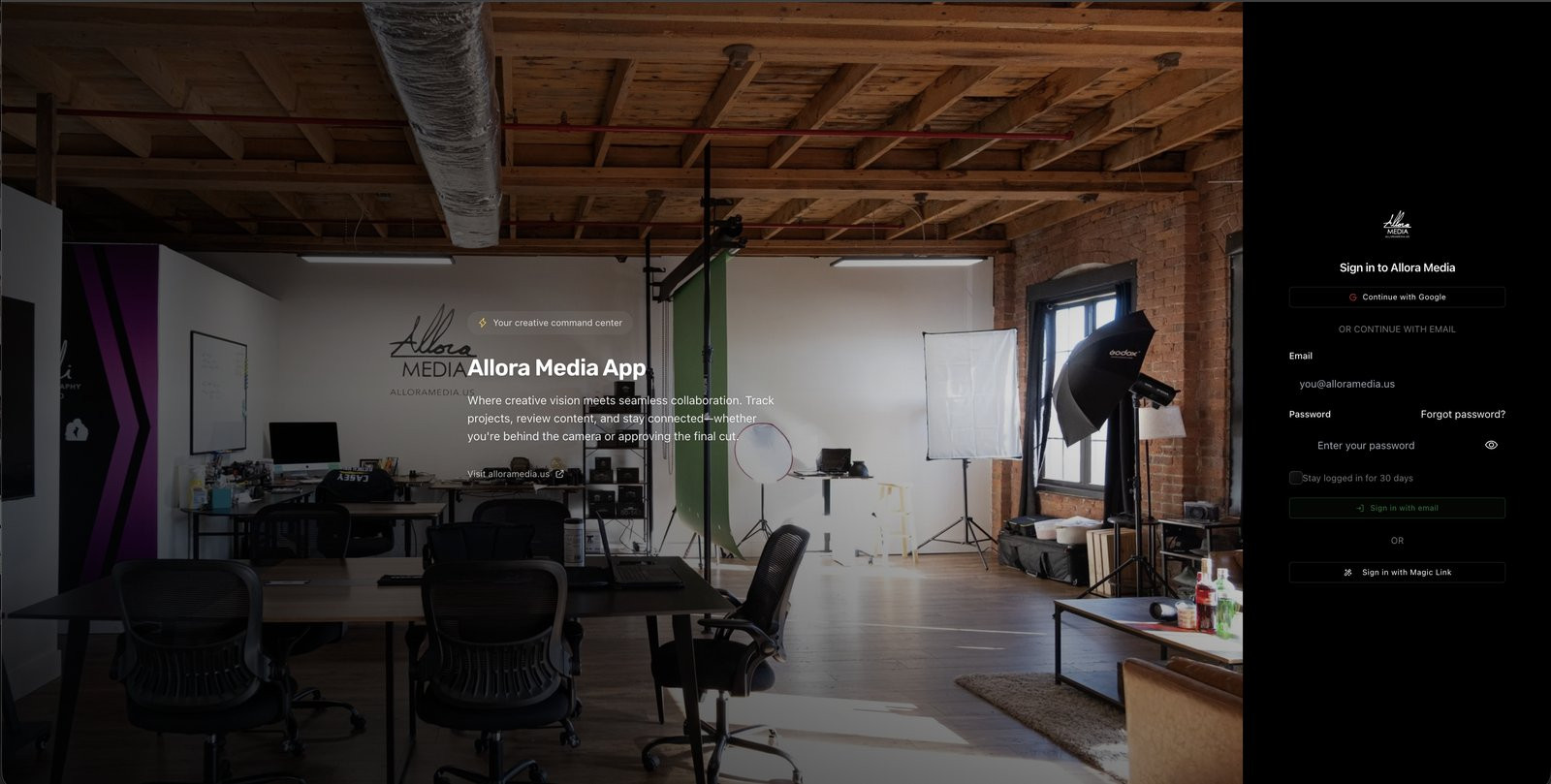 Allora Media Client Portal